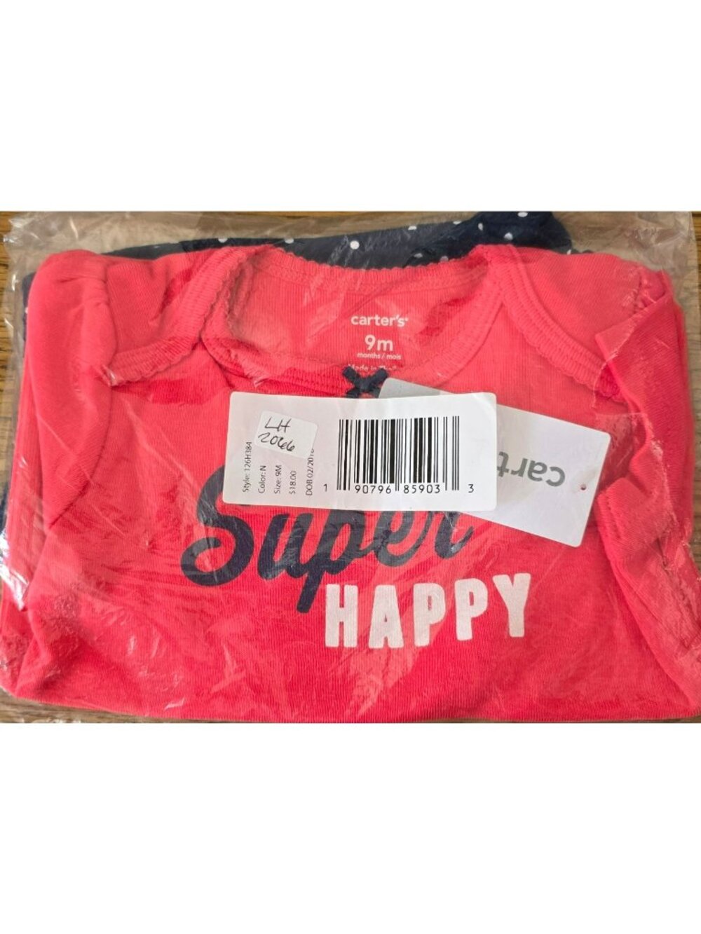 Baby Girl Super Happy Shirt & Polka Dot Short Bloomers Set 9M Red Blue LH2066
